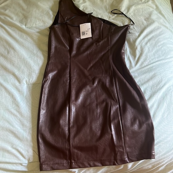 Forever 21 chocolate brown leather dress - Picture 2 of 3